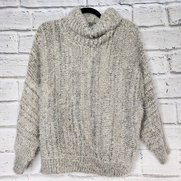 Kaffe Lydia Pullover Gray Black Speckled Women's Soft Turtleneck Sweater Medium - Picture 1 of 12